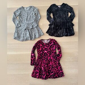 Sofi Girls Leopard  Dress Black, Grey & Pink Dresses - Size 6 Years